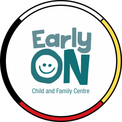 Indigenous medicine circle with Ontario EarlyON logo